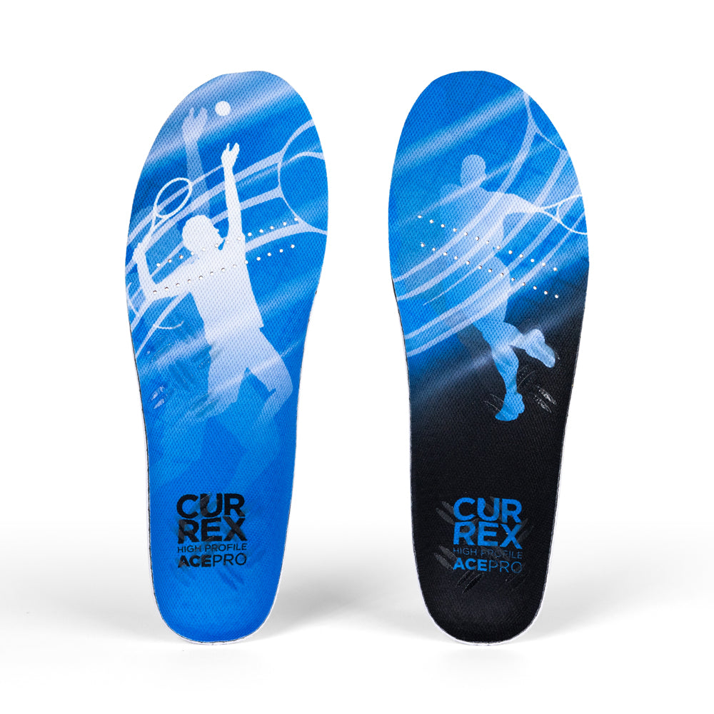 Top view of blue colored ACEPRO high profile pair of insoles #1-wahle-dein-profil_high