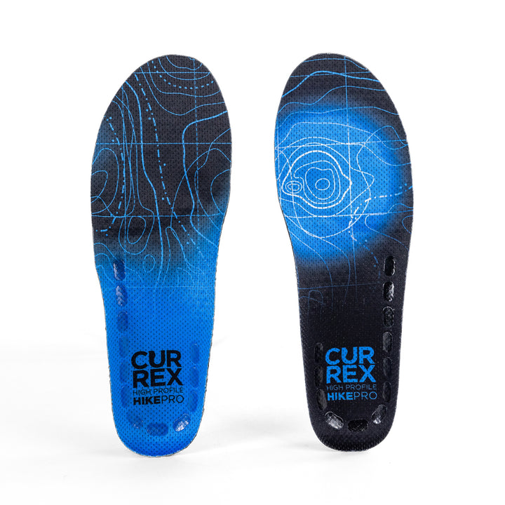 Top view of blue colored HIKEPRO high profile pair of insoles #1-wahle-dein-profil_high