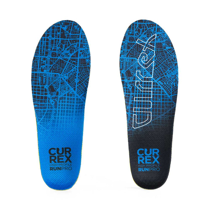 Top view of blue colored RUNPRO high profile pair of insoles #1-wahle-dein-profil_high